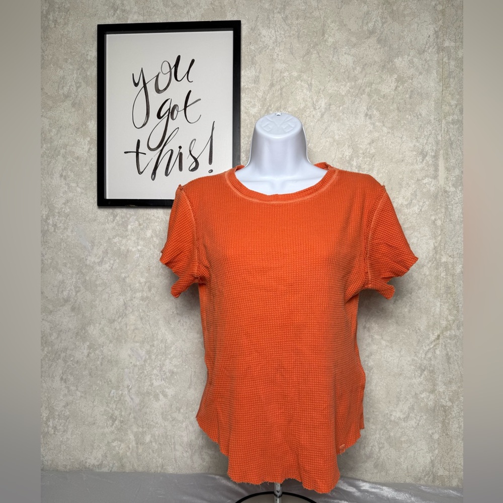 We The Free Vibrant Orange Short Sleeve Top